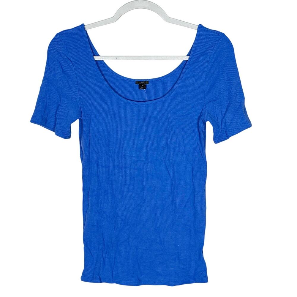 J. Crew Scoop Neck Short Sleeve Tee in Bright Blue
